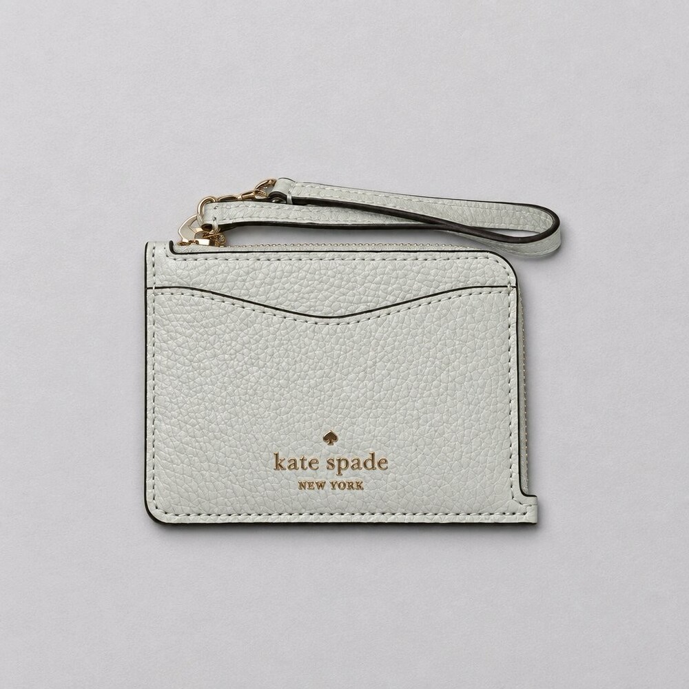 Kate Spade Wristlet Light Mint Pebbled Leather Card Holder Wallet